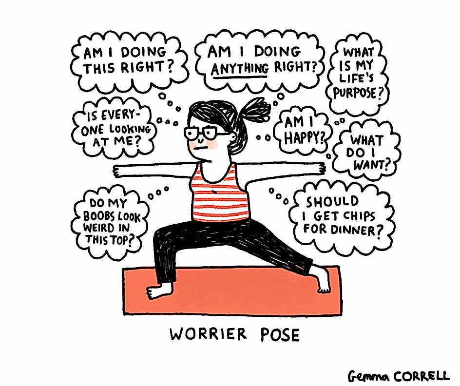 Worrier Pose cartoon by Gemma Correll